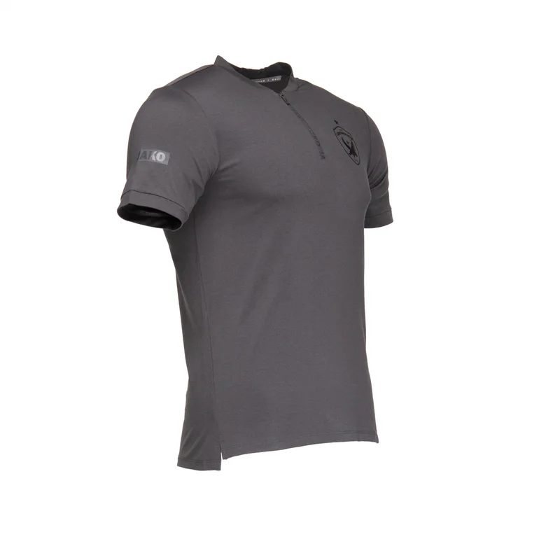 Luxury t-shirt – dark gray, cotton with 1/4 zipper 2025/2026